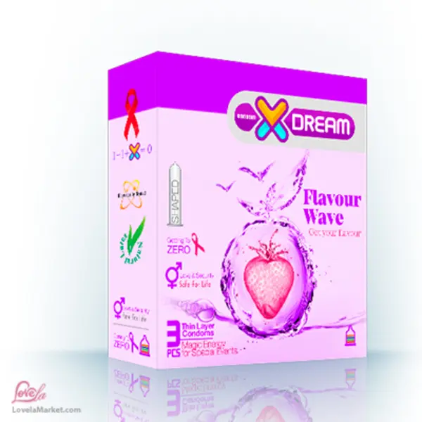 کاندوم ایکس دریم میوه ای Xdream Flavour Wave بسته 3 عددی