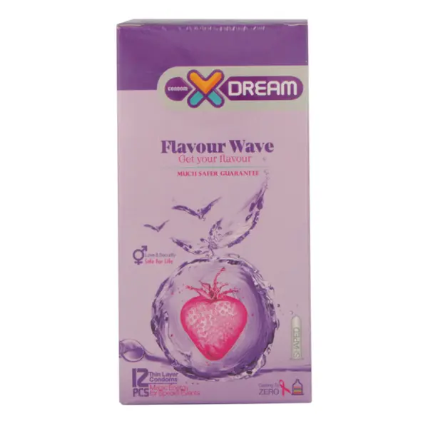 کاندوم ایکس دریم میوه ای Xdream Flavour Wave بسته 12 عددی