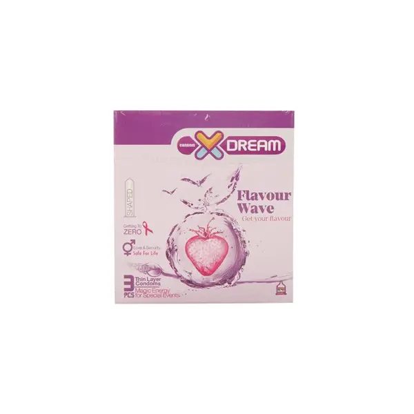 کاندوم ایکس دریم میوه ای Xdream Flavour Wave بسته 3 عددی