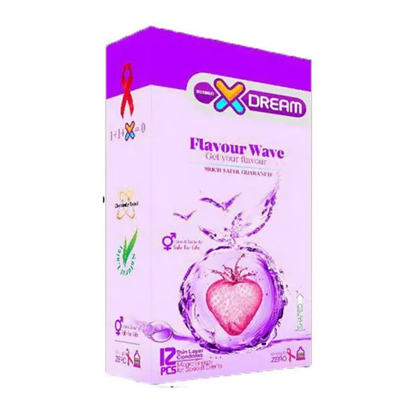 کاندوم ایکس دریم میوه ای Xdream Flavour Wave بسته 12 عددی