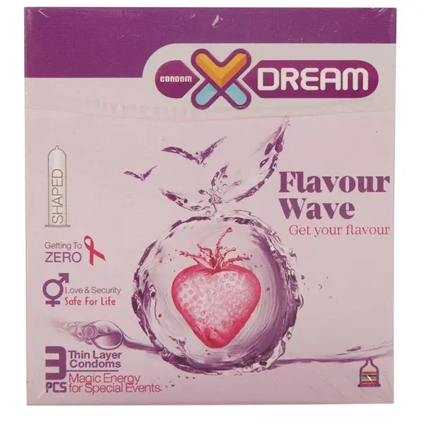 کاندوم ایکس دریم میوه ای Xdream Flavour Wave بسته 3 عددی