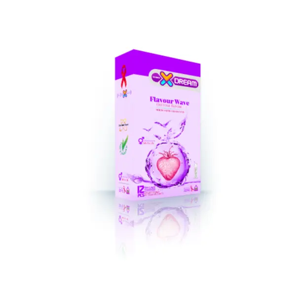 کاندوم ایکس دریم میوه ای Xdream Flavour Wave بسته 12 عددی