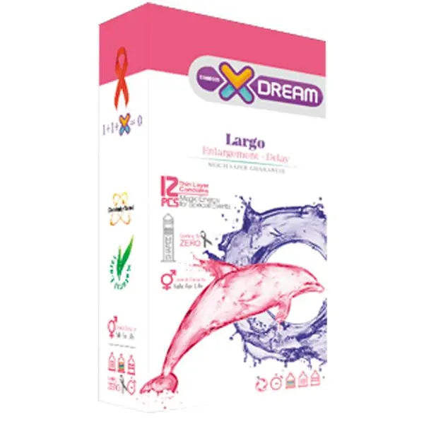 کاندوم ایکس دریم مدل لارگو XDREAM LARGO بسته 12 عددی