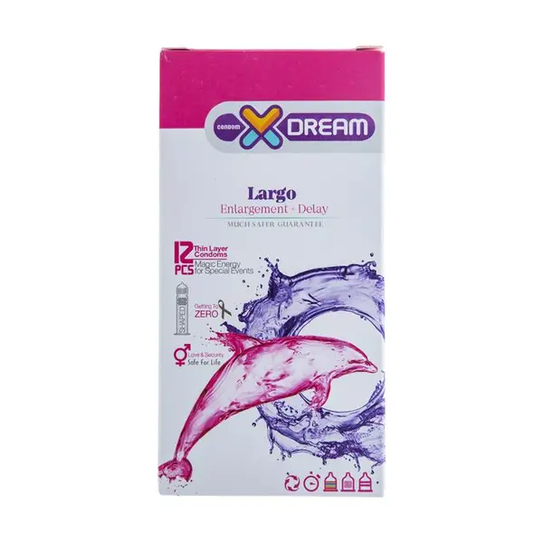 کاندوم ایکس دریم مدل لارگو XDREAM LARGO بسته 12 عددی
