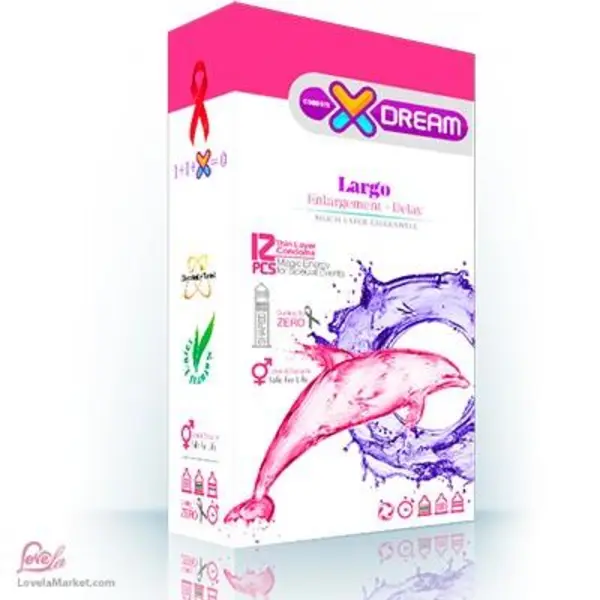 کاندوم ایکس دریم مدل لارگو XDREAM LARGO بسته 12 عددی