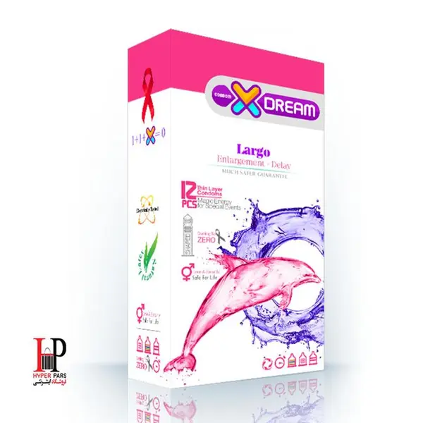 کاندوم ایکس دریم مدل لارگو XDREAM LARGO بسته 12 عددی
