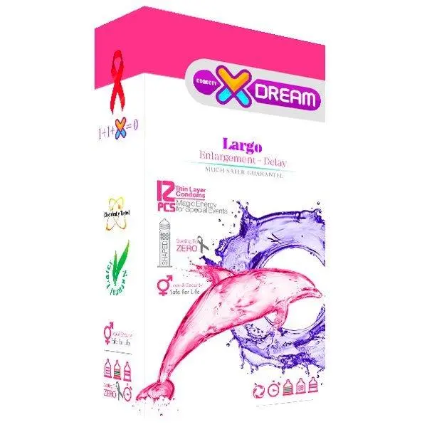 کاندوم ایکس دریم مدل لارگو XDREAM LARGO بسته 12 عددی