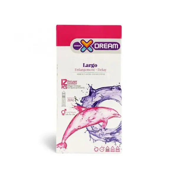 کاندوم ایکس دریم مدل لارگو XDREAM LARGO بسته 12 عددی