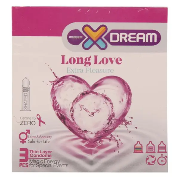 کاندوم لذت طولانی ایکس دریم  XDREAM LONG LOVE  بسته 3  عددی