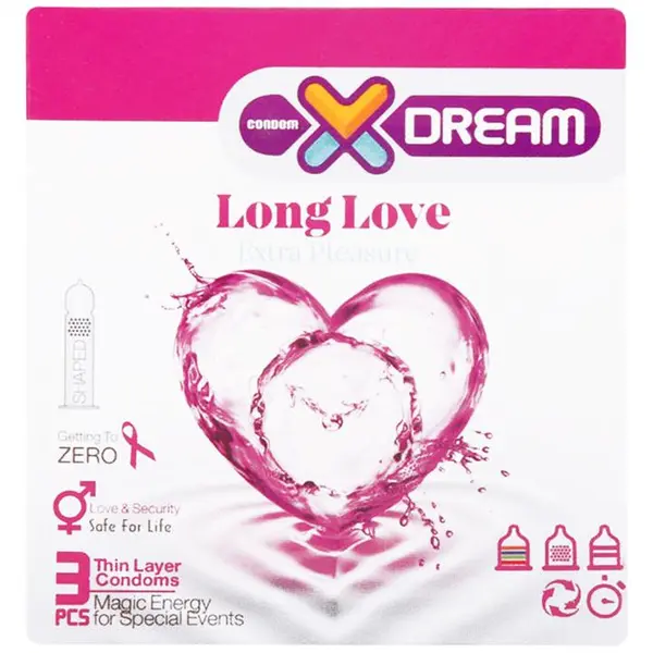 کاندوم لذت طولانی ایکس دریم  XDREAM LONG LOVE  بسته 3  عددی