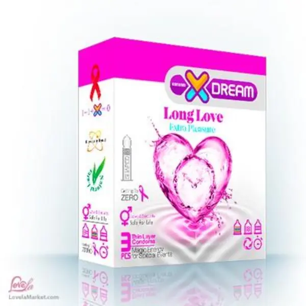 کاندوم لذت طولانی ایکس دریم  XDREAM LONG LOVE  بسته 3  عددی