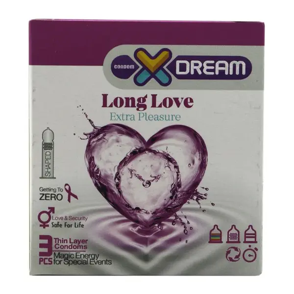 کاندوم لذت طولانی ایکس دریم  XDREAM LONG LOVE  بسته 3  عددی