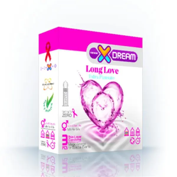 کاندوم لذت طولانی ایکس دریم  XDREAM LONG LOVE  بسته 3  عددی