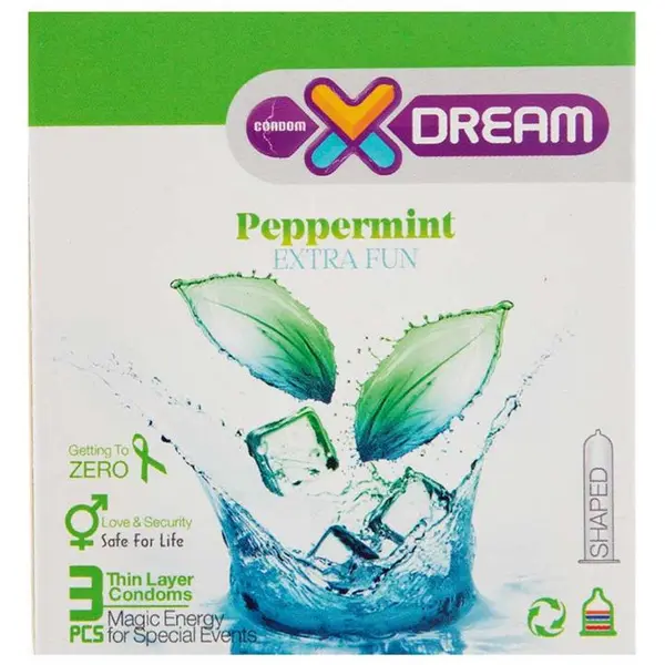 کاندوم ایکس دریم مدل خنک کننده Xdream Peppermint بسته 3 عددی