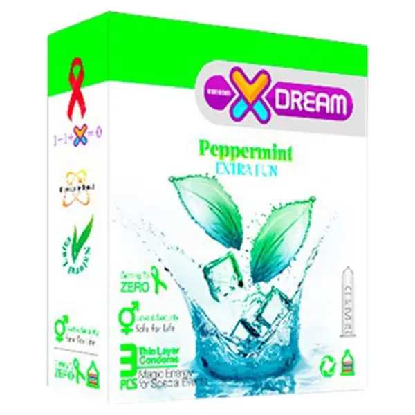 کاندوم ایکس دریم مدل خنک کننده Xdream Peppermint بسته 3 عددی
