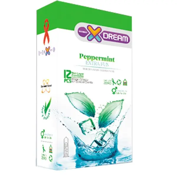 کاندوم ایکس دریم مدل خنک کننده Xdream Peppermint بسته 12 عددی