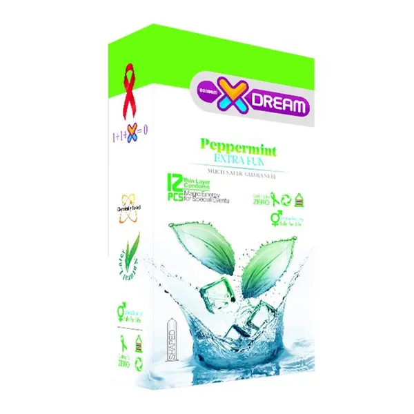کاندوم ایکس دریم مدل خنک کننده Xdream Peppermint بسته 12 عددی