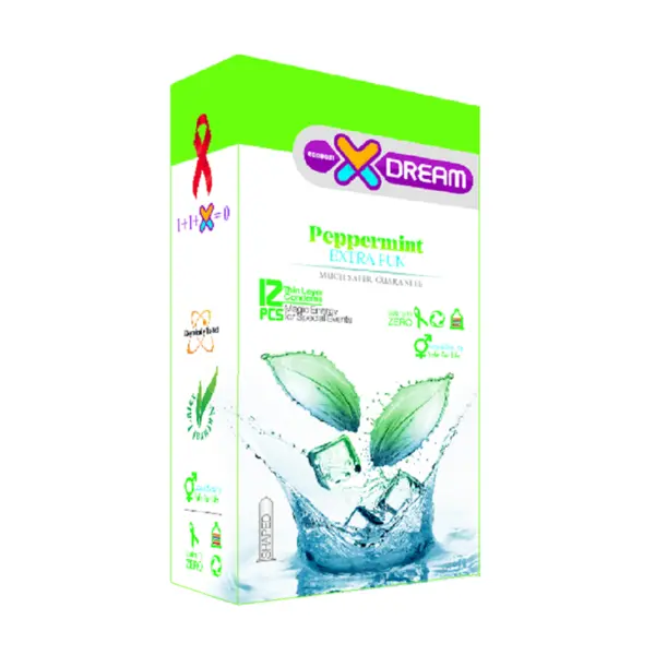 کاندوم ایکس دریم مدل خنک کننده Xdream Peppermint بسته 12 عددی