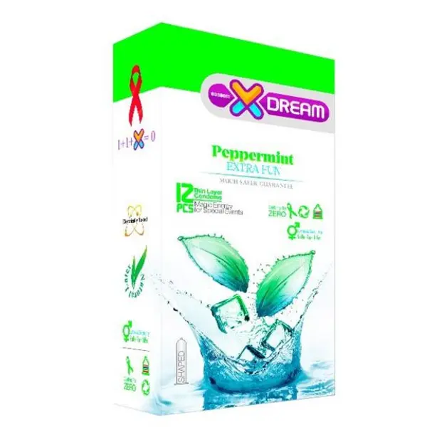 کاندوم ایکس دریم مدل خنک کننده Xdream Peppermint بسته 12 عددی