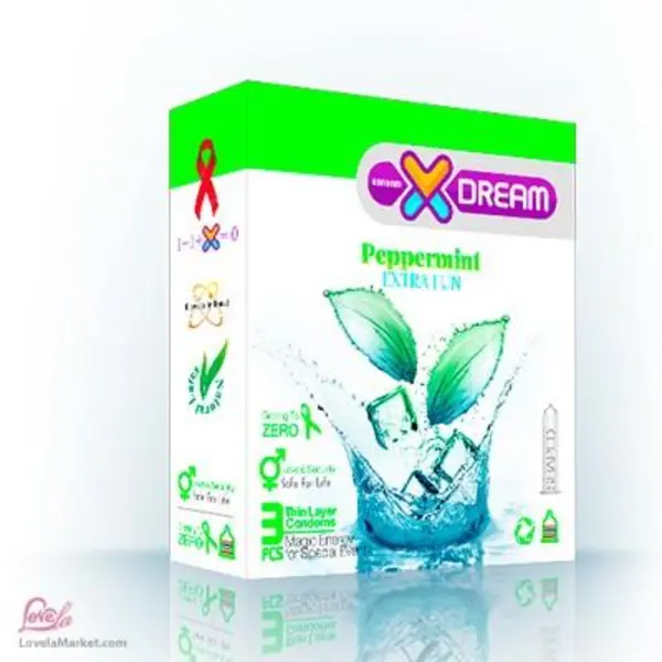 کاندوم ایکس دریم مدل خنک کننده Xdream Peppermint بسته 3 عددی