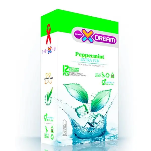 کاندوم ایکس دریم مدل خنک کننده Xdream Peppermint بسته 12 عددی