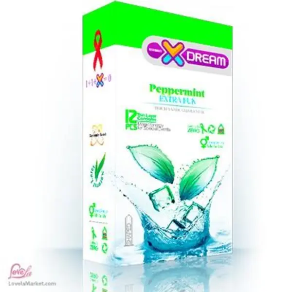 کاندوم ایکس دریم مدل خنک کننده Xdream Peppermint بسته 12 عددی