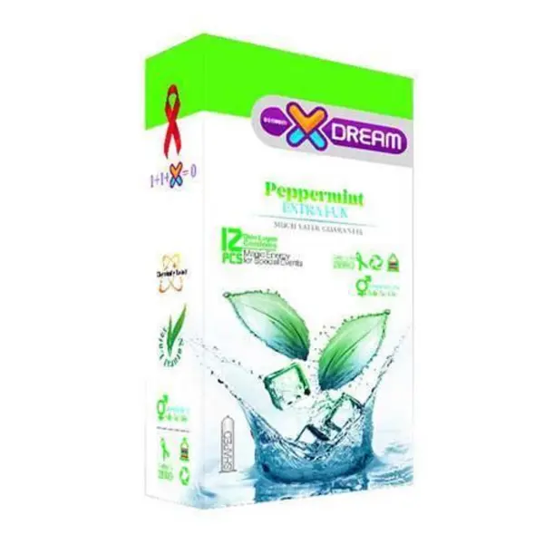 کاندوم ایکس دریم مدل خنک کننده Xdream Peppermint بسته 12 عددی