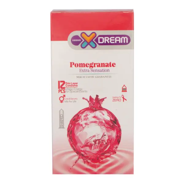 کاندوم تنگ کننده  ایکس دریم مدل انار Xdream Pomegranate بسته 12 عددی