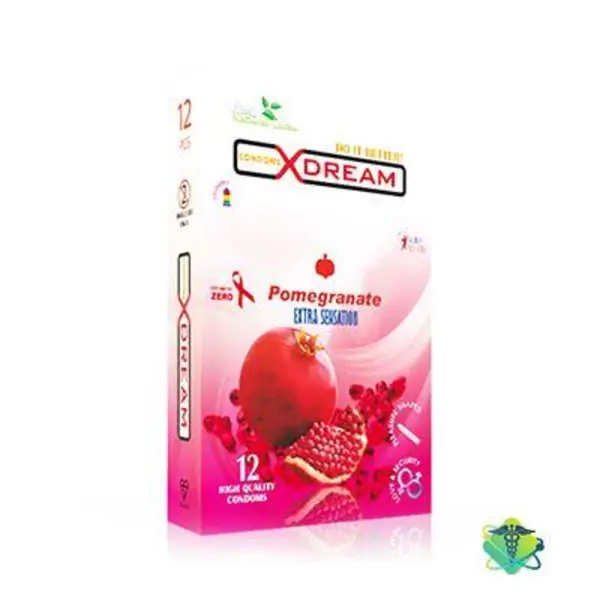 کاندوم تنگ کننده  ایکس دریم مدل انار Xdream Pomegranate بسته 12 عددی