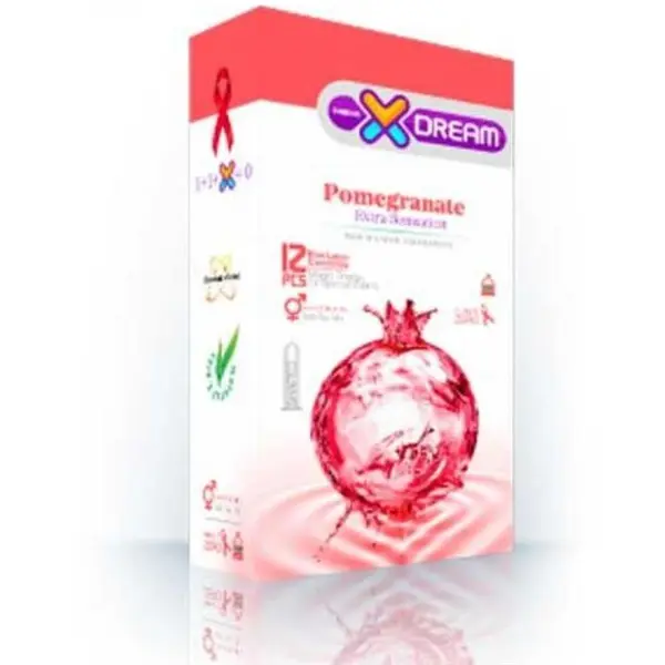 کاندوم تنگ کننده  ایکس دریم مدل انار Xdream Pomegranate بسته 12 عددی