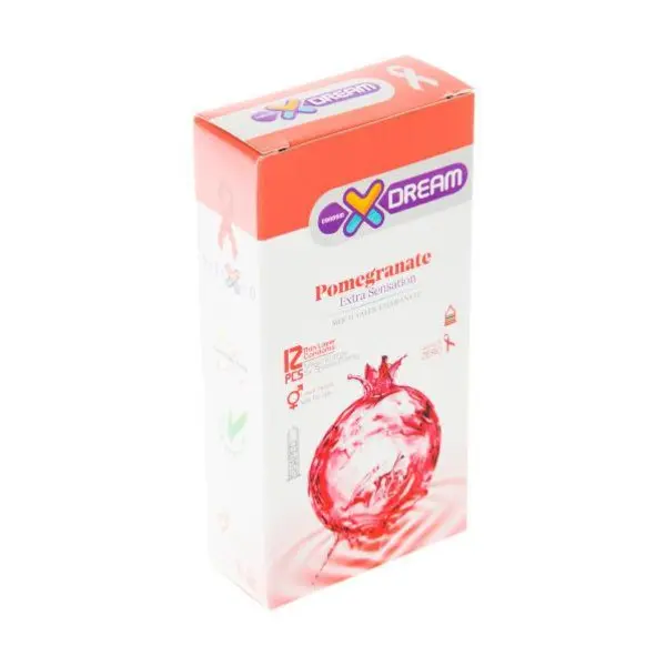 کاندوم تنگ کننده  ایکس دریم مدل انار Xdream Pomegranate بسته 12 عددی