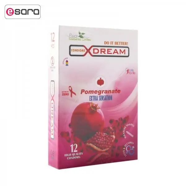 کاندوم تنگ کننده  ایکس دریم مدل انار Xdream Pomegranate بسته 12 عددی