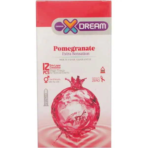 کاندوم تنگ کننده  ایکس دریم مدل انار Xdream Pomegranate بسته 12 عددی