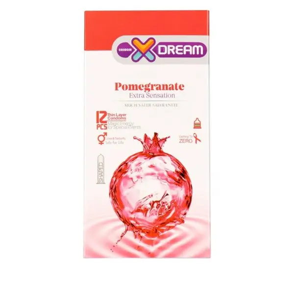 کاندوم تنگ کننده  ایکس دریم مدل انار Xdream Pomegranate بسته 12 عددی