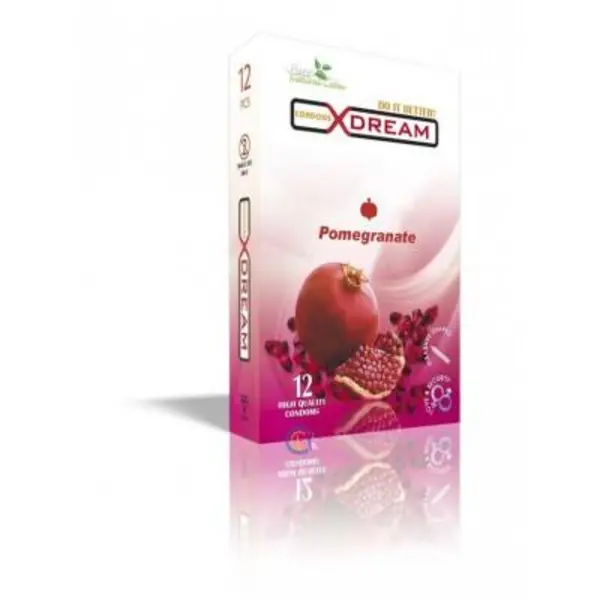 کاندوم تنگ کننده  ایکس دریم مدل انار Xdream Pomegranate بسته 12 عددی