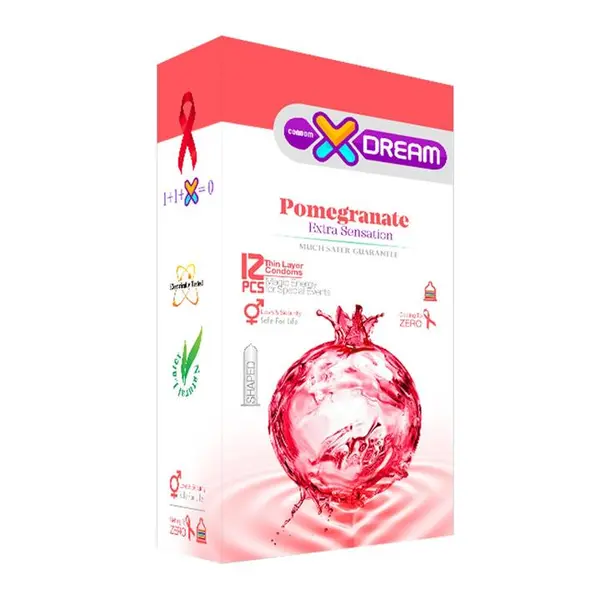 کاندوم تنگ کننده  ایکس دریم مدل انار Xdream Pomegranate بسته 12 عددی
