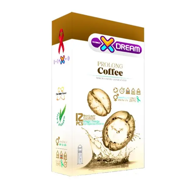 کاندوم ایکس دریم مدل قهوه Xdream Prolong Coffee بسته 12 عددی