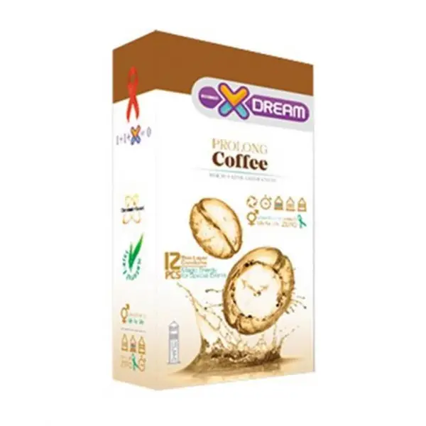 کاندوم ایکس دریم مدل قهوه Xdream Prolong Coffee بسته 12 عددی