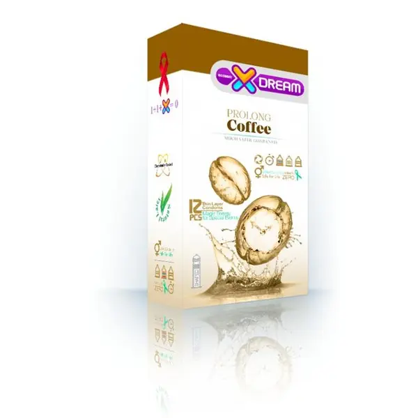 کاندوم ایکس دریم مدل قهوه Xdream Prolong Coffee بسته 12 عددی