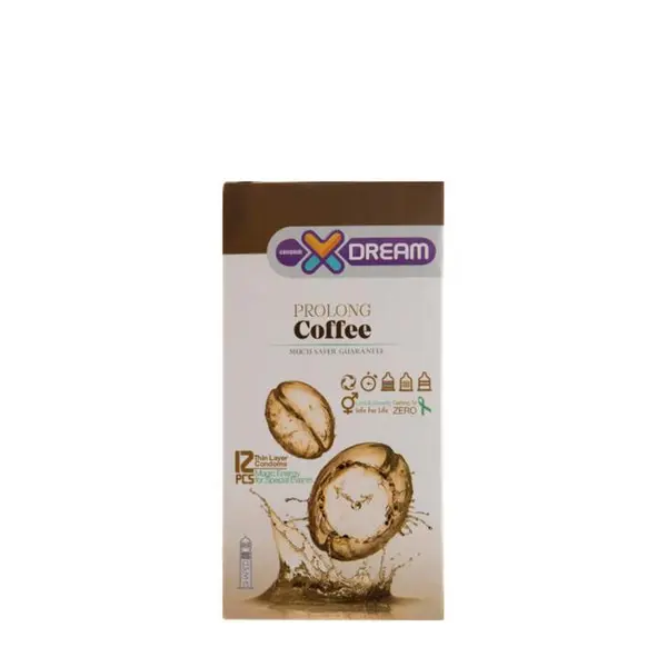 کاندوم ایکس دریم مدل قهوه Xdream Prolong Coffee بسته 12 عددی