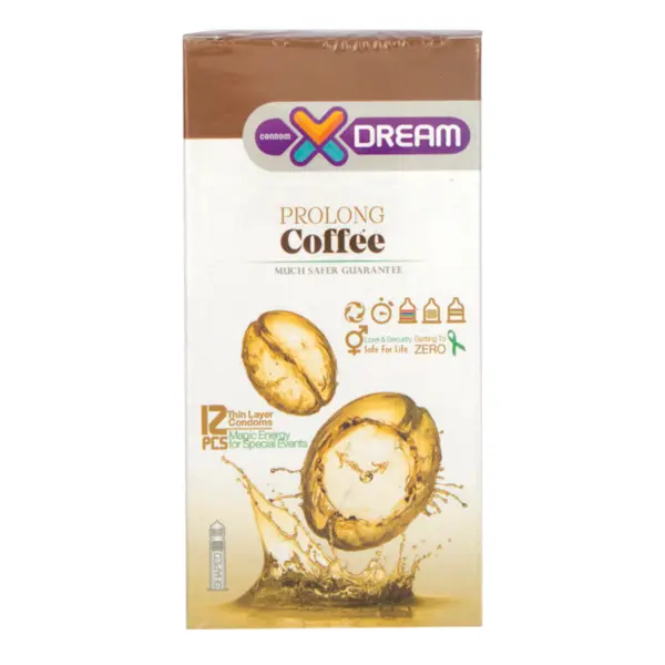 کاندوم ایکس دریم مدل قهوه Xdream Prolong Coffee بسته 12 عددی