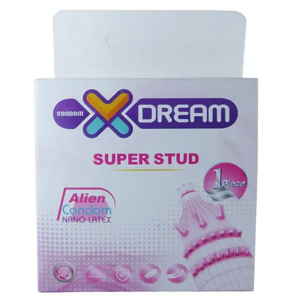 کاندوم فضایی دکمه دار  Xdream SUPER STUD  ایکس دریم بسته 1 عددی