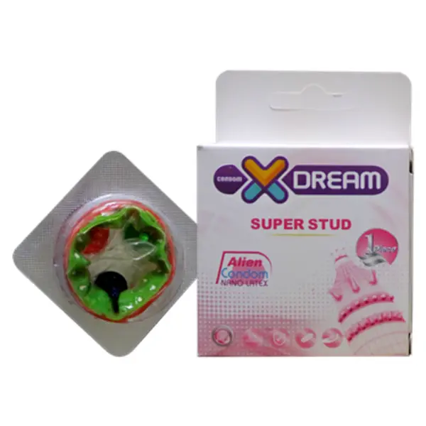 کاندوم فضایی دکمه دار  Xdream SUPER STUD  ایکس دریم بسته 1 عددی