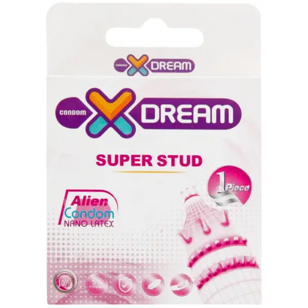 کاندوم فضایی دکمه دار  Xdream SUPER STUD  ایکس دریم بسته 1 عددی