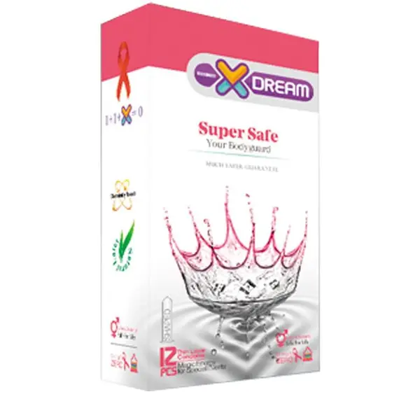 کاندوم ایکس دریم مدل بسیار ایمن XDREAM super safe بسته 12 عددی