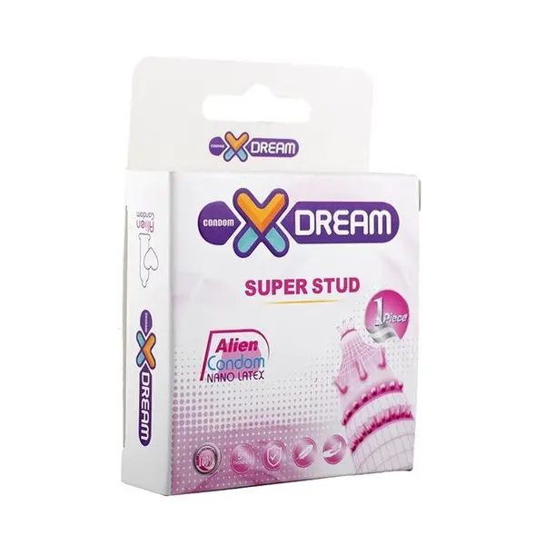 کاندوم فضایی دکمه دار  Xdream SUPER STUD  ایکس دریم بسته 1 عددی