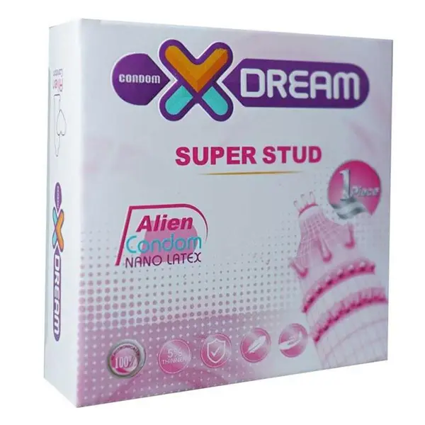 کاندوم فضایی دکمه دار  Xdream SUPER STUD  ایکس دریم بسته 1 عددی