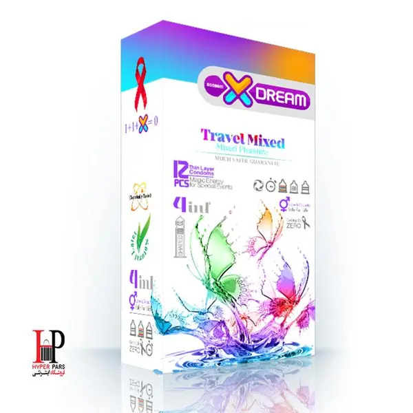 کاندوم لذت های گوناگون ایکس دریم XDREAM TRAVEL MIXED بسته 12 عددی