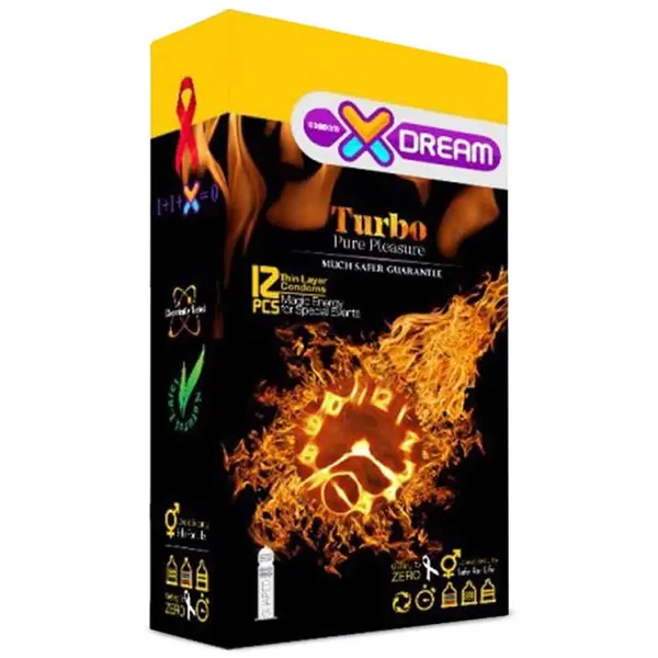 کاندوم ایکس دریم توربو  Xdream Turbo بسته 12 عددی