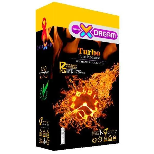 کاندوم ایکس دریم توربو  Xdream Turbo بسته 12 عددی